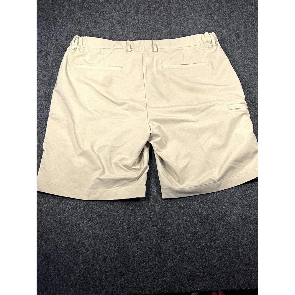 Greg Norman Golf Shorts Men 36 Beige Stretch Mid Rise Comfort Performance Casual